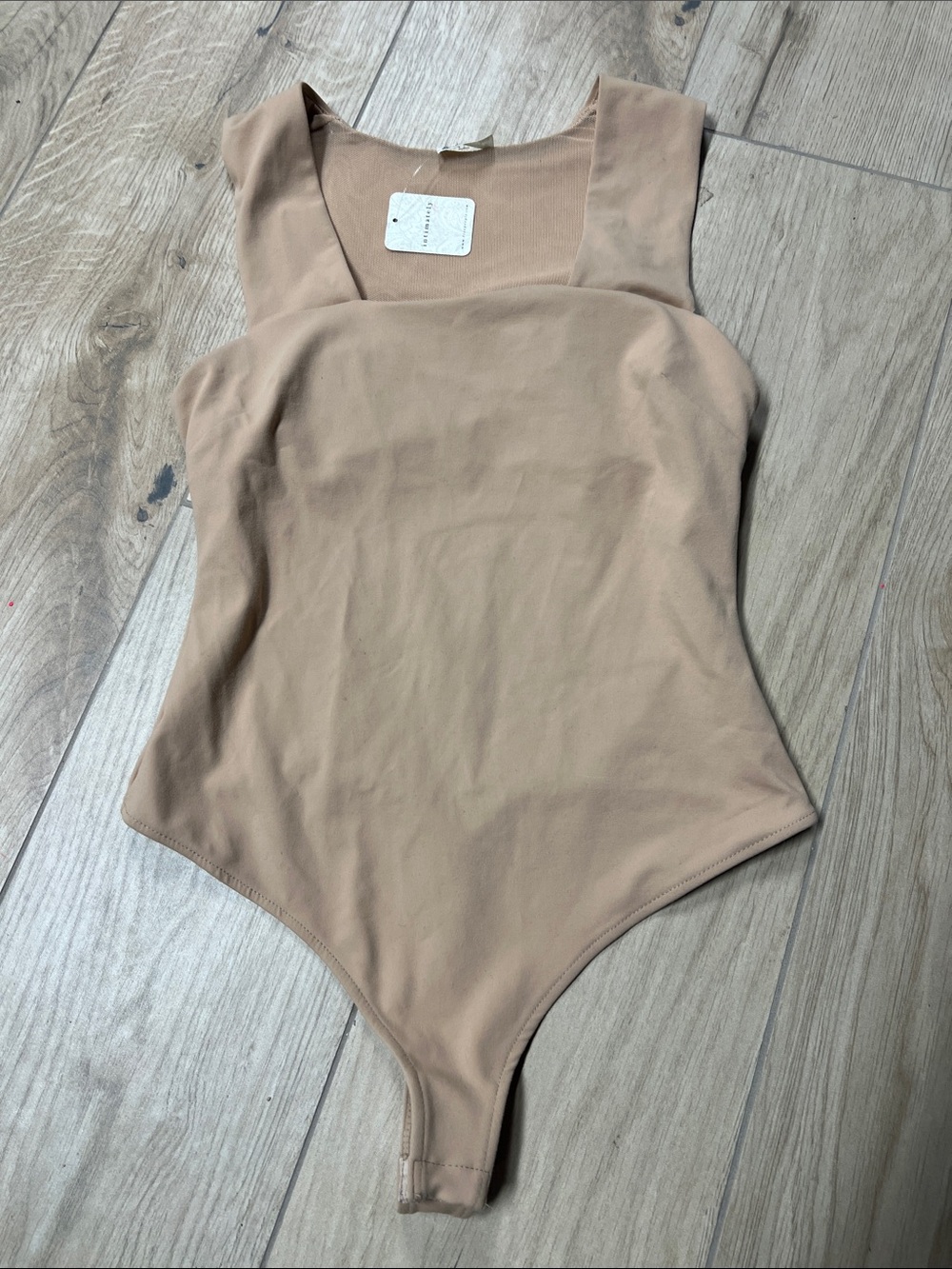 Free People Kids Nude Square-Neck Tank One-Piece Bodysuit